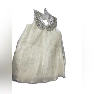 Le Pink VTG Girls Formal Beaded Collar Ivory Dress 6 Flower Girl Special event